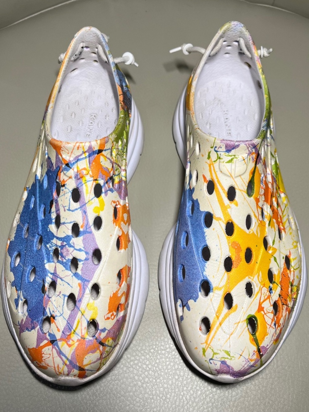 Kane Revive Rainbow Splatter Paint Active Recovery Slip On Shoes M7 W9